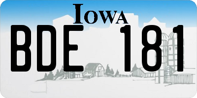 IA license plate BDE181