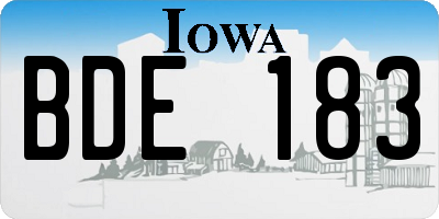 IA license plate BDE183