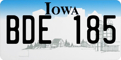 IA license plate BDE185