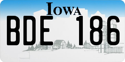 IA license plate BDE186