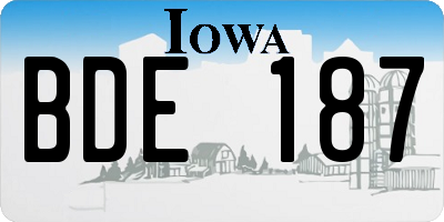 IA license plate BDE187