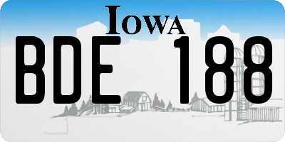IA license plate BDE188