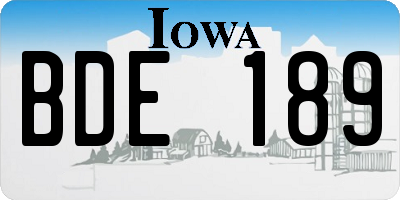IA license plate BDE189