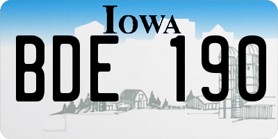 IA license plate BDE190