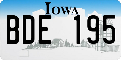 IA license plate BDE195