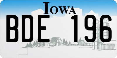 IA license plate BDE196