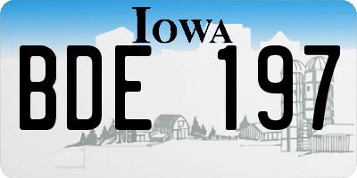 IA license plate BDE197