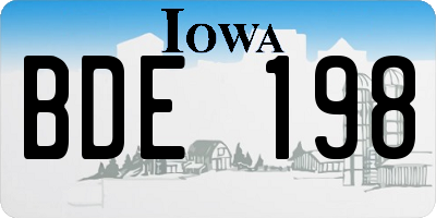 IA license plate BDE198