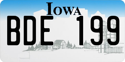 IA license plate BDE199