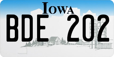 IA license plate BDE202