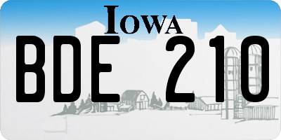 IA license plate BDE210