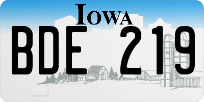 IA license plate BDE219