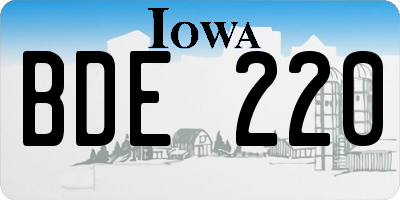 IA license plate BDE220