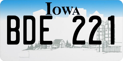 IA license plate BDE221