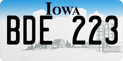 IA license plate BDE223