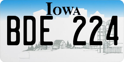 IA license plate BDE224