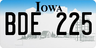 IA license plate BDE225