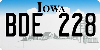 IA license plate BDE228