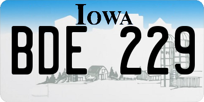 IA license plate BDE229