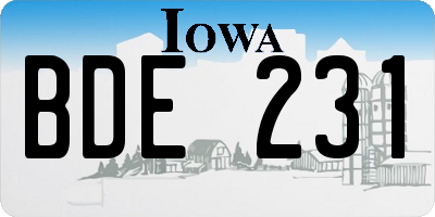 IA license plate BDE231
