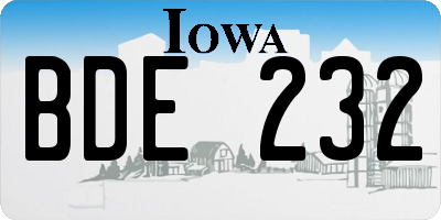 IA license plate BDE232