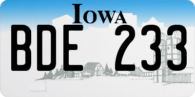 IA license plate BDE233