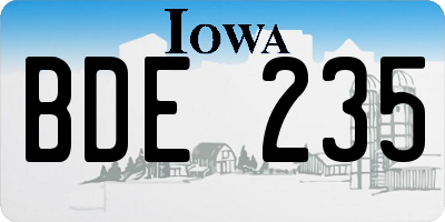 IA license plate BDE235