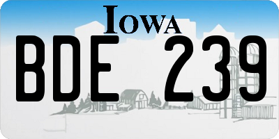 IA license plate BDE239