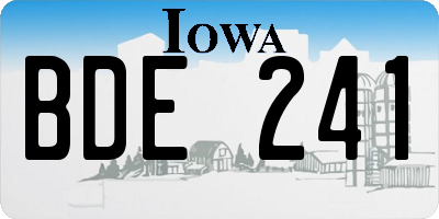 IA license plate BDE241