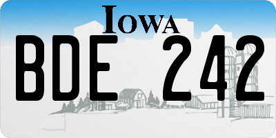 IA license plate BDE242