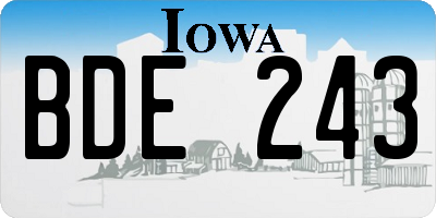 IA license plate BDE243