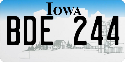 IA license plate BDE244