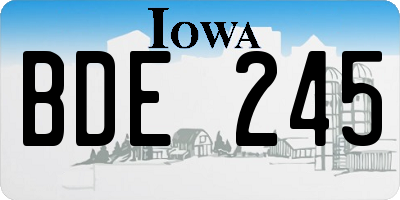 IA license plate BDE245