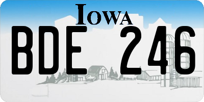 IA license plate BDE246