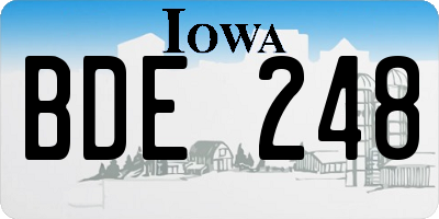 IA license plate BDE248