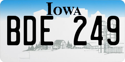 IA license plate BDE249