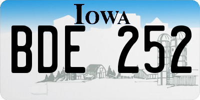 IA license plate BDE252