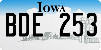 IA license plate BDE253