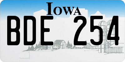 IA license plate BDE254