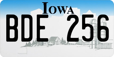 IA license plate BDE256