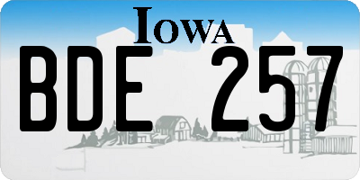 IA license plate BDE257