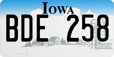 IA license plate BDE258