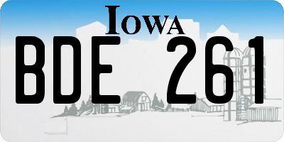 IA license plate BDE261