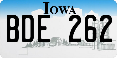 IA license plate BDE262
