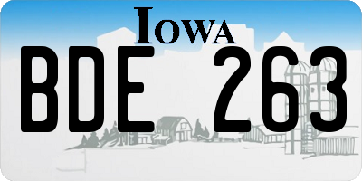IA license plate BDE263
