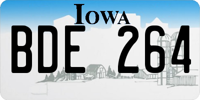 IA license plate BDE264