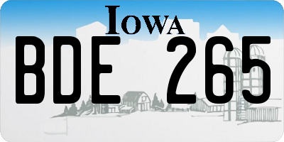 IA license plate BDE265