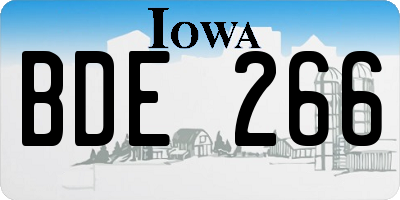 IA license plate BDE266