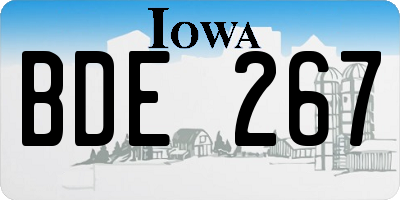 IA license plate BDE267