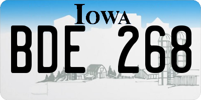 IA license plate BDE268